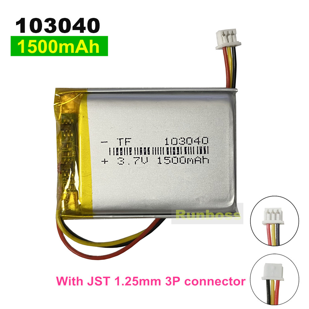 Renewable Energy Sources - 1-10 adet 103040 3.7V 1500mAh polimer