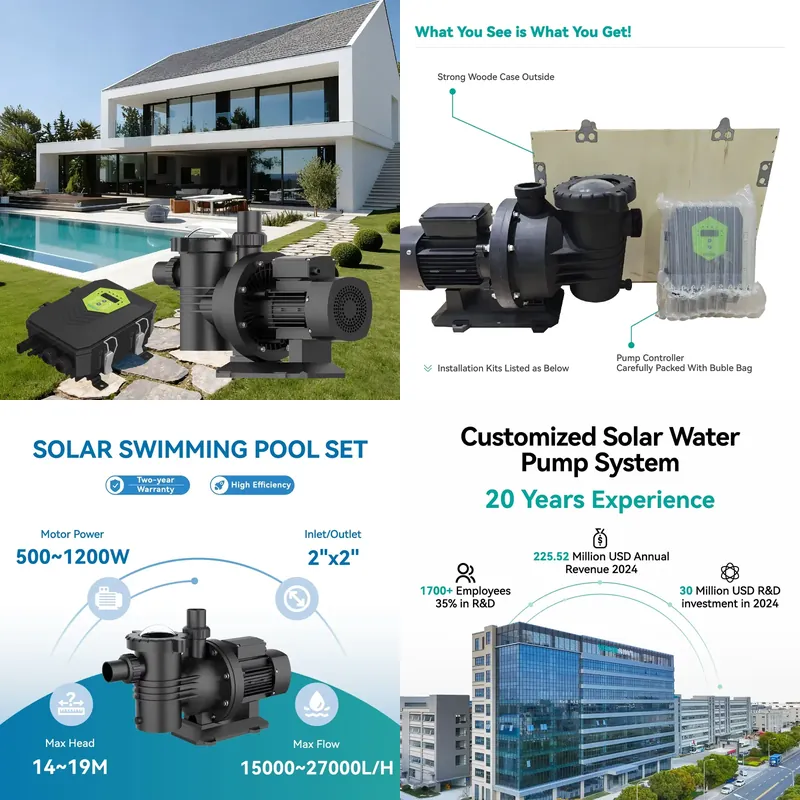 Solar Pool Pump Kit - Veichi Üretici Tedarikçisi 2 İnç 500W
